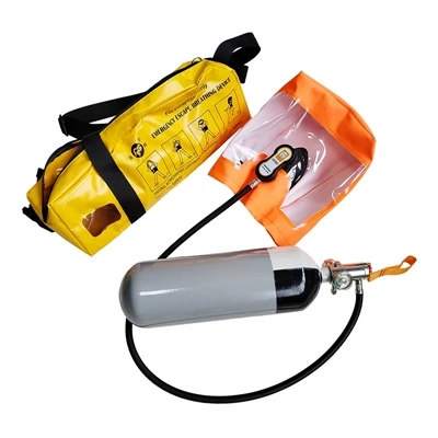 The emergency escape breathing apparatus consists of 12 components